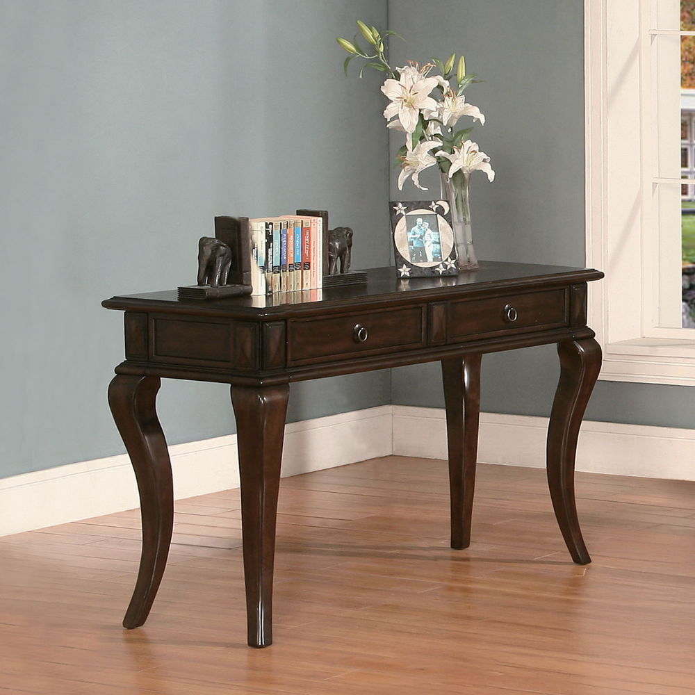 Amado - Sofa Table - Walnut, product view with wood construction