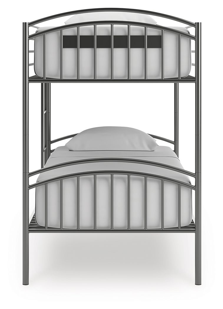 Lanceburg - Twin/Twin Bunk Bed With Ladder - Gray, alternate view 8
