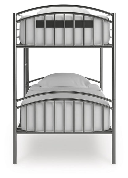 Lanceburg - Twin/Twin Bunk Bed With Ladder - Gray, alternate view 8