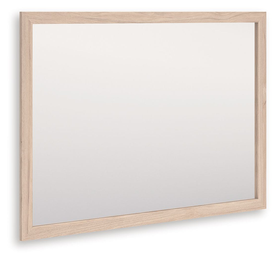 Arloster - Bedroom Mirror - Tan, product view with engineered wood