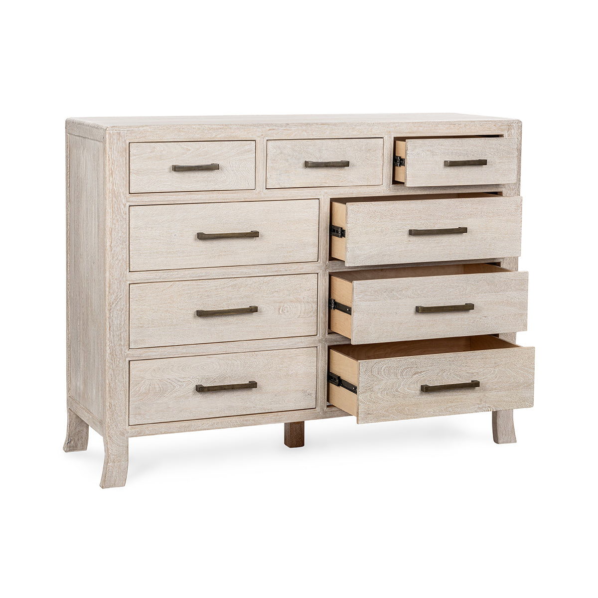Westmont - 9 Drawers Dresser - Creamwood, alternate view 9 with metal