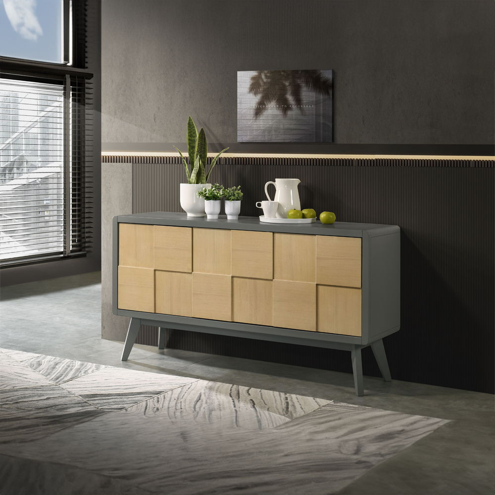 Blayde - Server - Light Gray & Natural, alternate view 7 with top-grain leather