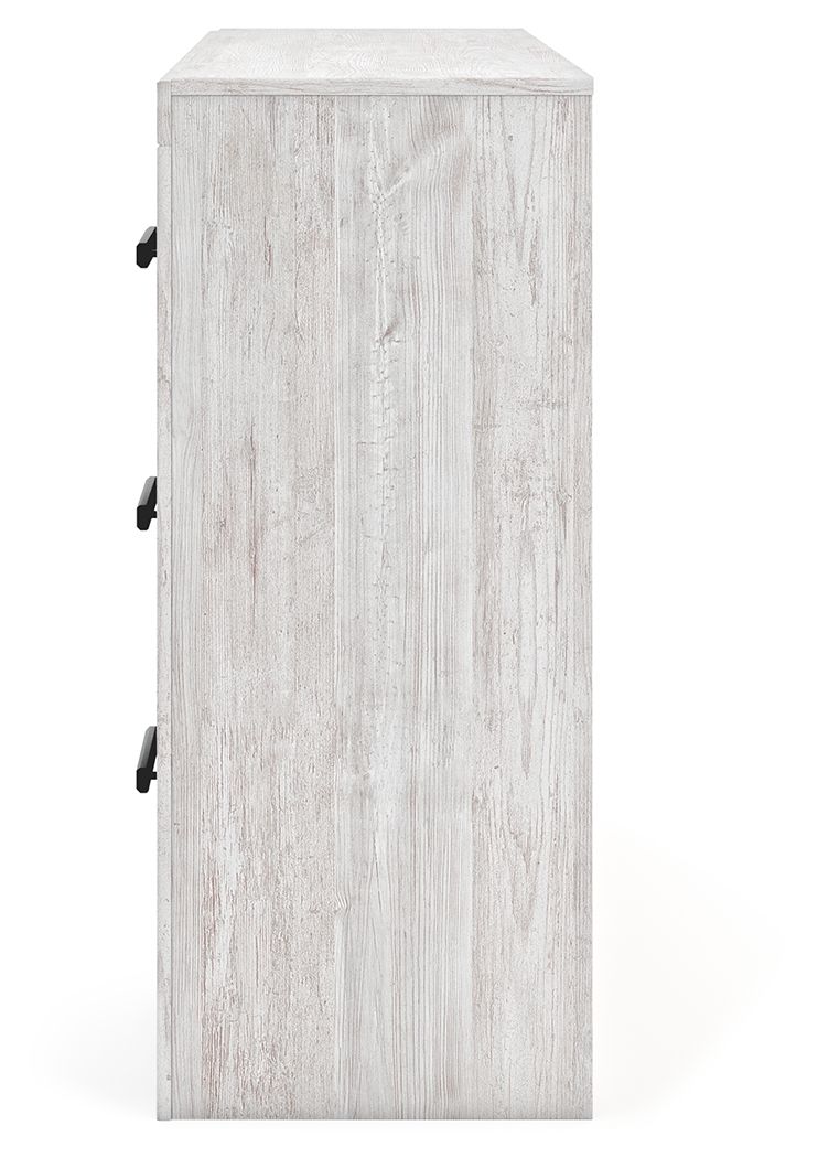 Cayboni - Six Drawer Dresser - Whitewash, alternate view 9 with linen fabric