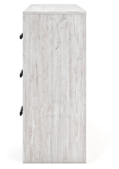 Cayboni - Six Drawer Dresser - Whitewash, alternate view 9 with linen fabric