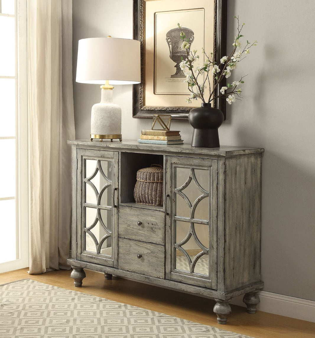 Velika - 48" Console Cabinet - Weathered Gray, product view with wood construction