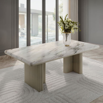 Charity - Dining Table - Natural Marble Top & Gray Oak, alternate view 7