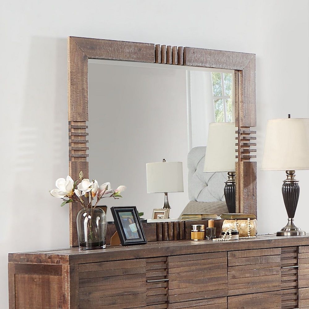 Andria - Mirror - Reclaimed Oak, product view with wood construction