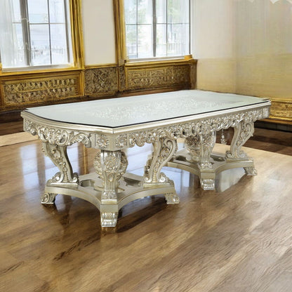 Sorina - Dining Table - Antique Gold, alternate view 8 with glass