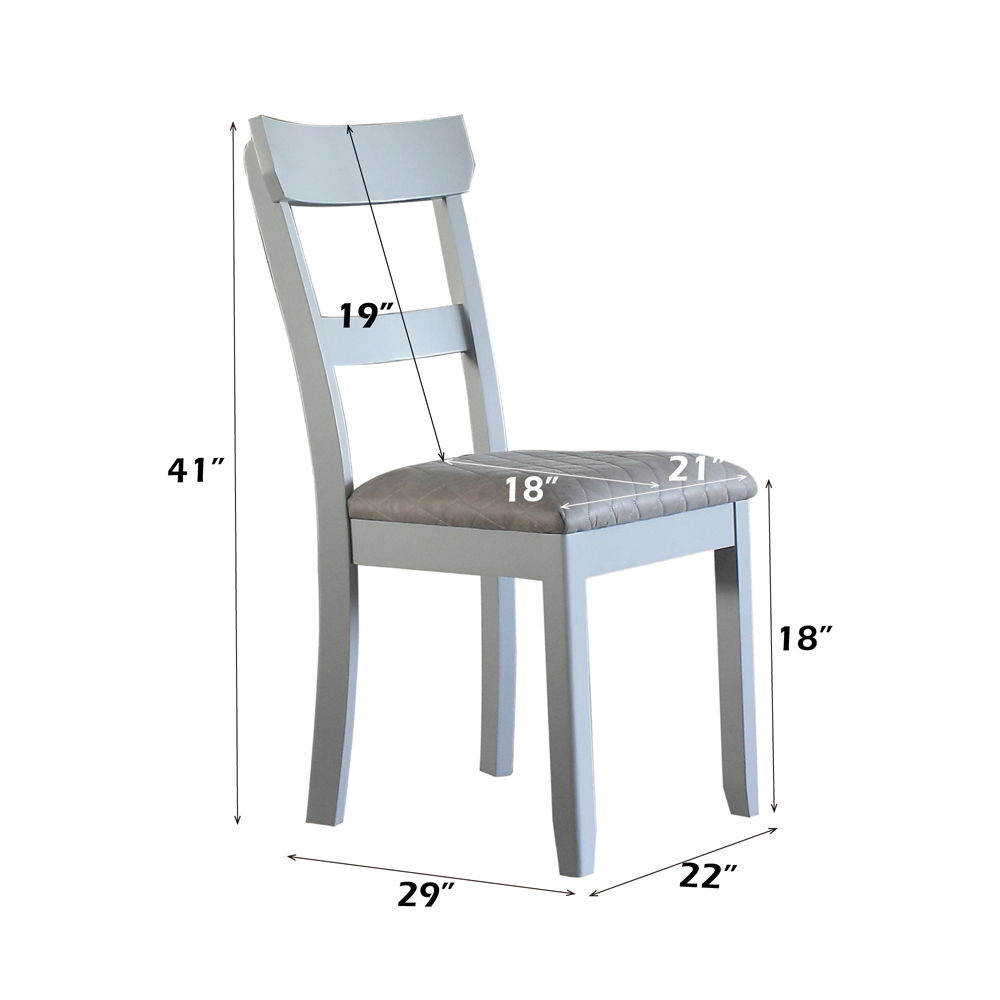 House Marchese - Side Chair (Set of 2) - Two Tone Gray Fabric & Pearl Gray, alternate view 9 with wood construction