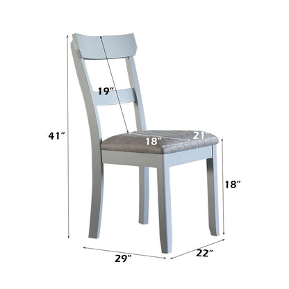 House Marchese - Side Chair (Set of 2) - Two Tone Gray Fabric & Pearl Gray, alternate view 9 with wood construction