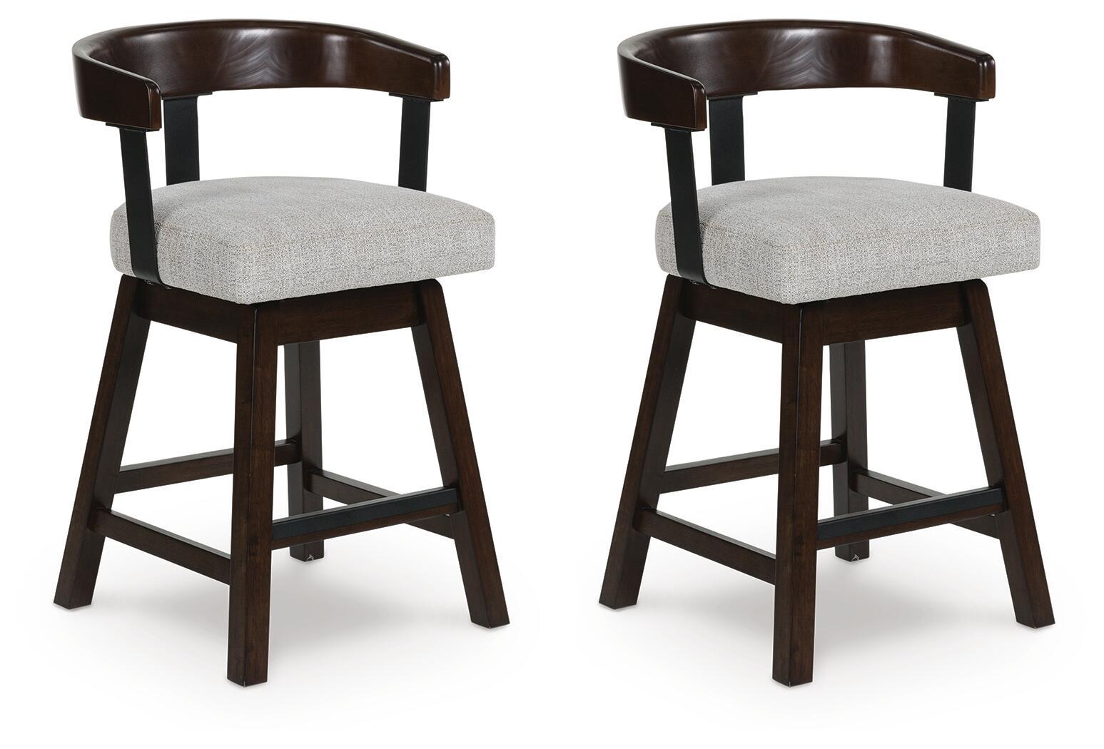Haddigan - Upholstered Swivel Barstool (Set of 2) - Dark Brown - Signature Design by Ashley® - 1