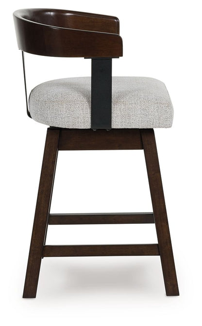 Haddigan - Upholstered Swivel Barstool (Set of 2) - Dark Brown - Signature Design by Ashley® - 4