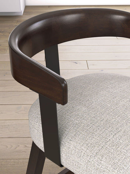 Haddigan - Upholstered Swivel Barstool (Set of 2) - Dark Brown - Signature Design by Ashley® - 5