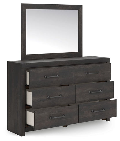 Hollivern - 4 Pc. - Twin Panel Storage Bed, Dresser, Mirror And Chest - Dark Gray - Signature Design by Ashley® - 3