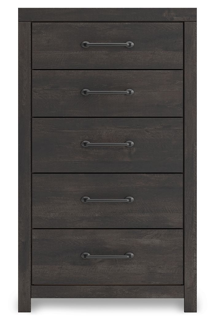 Hollivern - 4 Pc. - Twin Panel Storage Bed, Dresser, Mirror And Chest - Dark Gray - Signature Design by Ashley® - 9