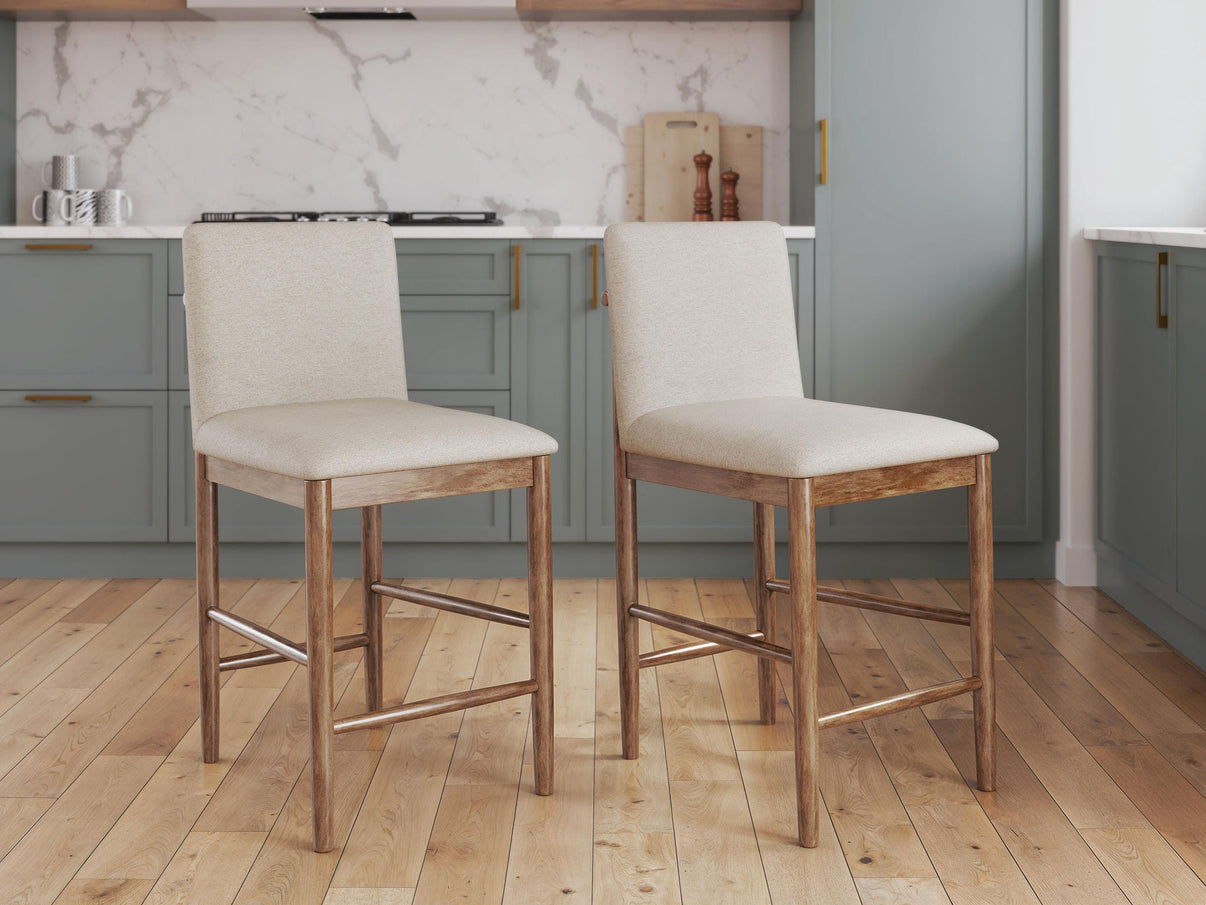 Isanti - Upholstered Barstool (Set of 2) - Light Brown - Millennium® by Ashley - 7