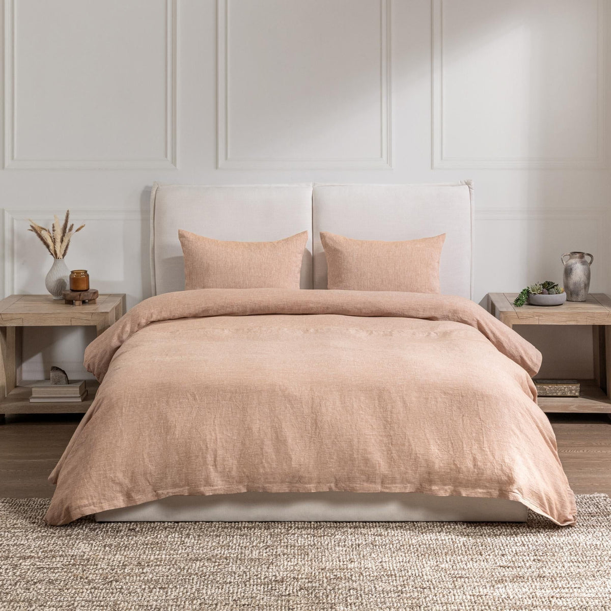 Jayson - Linen Cashmere Duvet King Set - Clay - Villa - 9