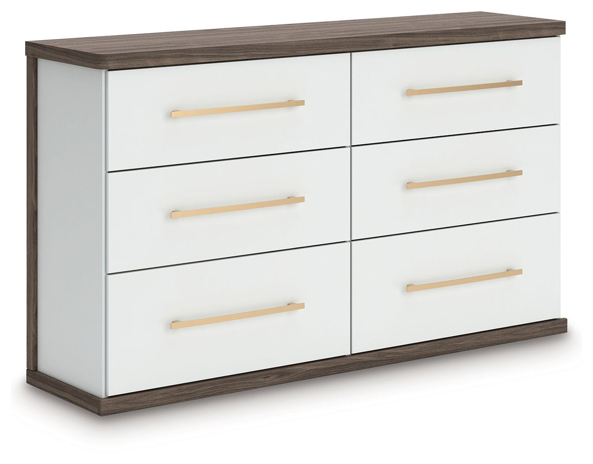 Kendanport - 3 Pc. - Dresser And 2 Nightstands - Brown / White - Signature Design by Ashley® - 2