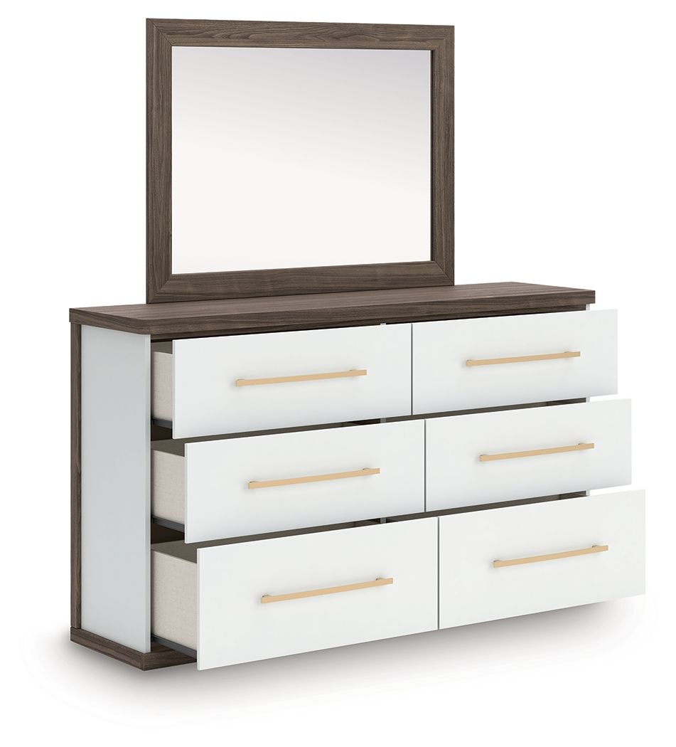 Kendanport - 4 Pc. - King Platform Bed, Dresser, Mirror And Nightstand - Brown / White - Signature Design by Ashley® - 7