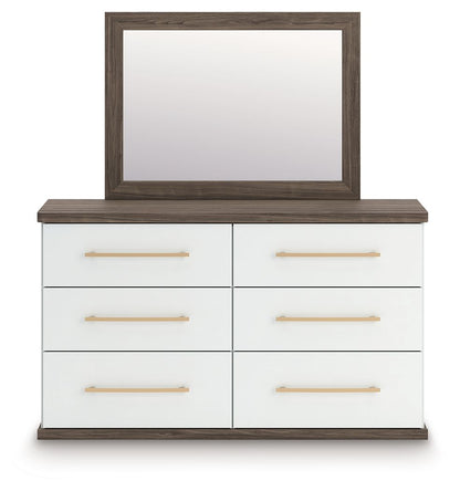 Kendanport - 4 Pc. - King Platform Bed, Dresser, Mirror And Nightstand - Brown / White - Signature Design by Ashley® - 3