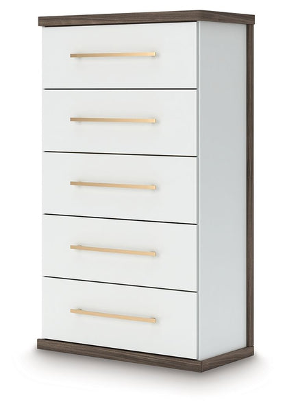 Kendanport - Five Drawer Chest - Brown / White - Signature Design by Ashley® - 2