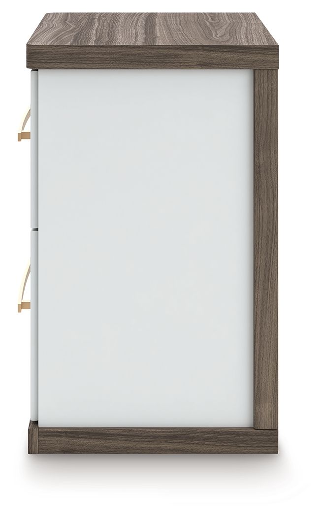 Kendanport - Two Drawer Night Stand - Brown / White - Signature Design by Ashley® - 4