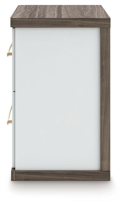 Kendanport - Two Drawer Night Stand - Brown / White - Signature Design by Ashley® - 4