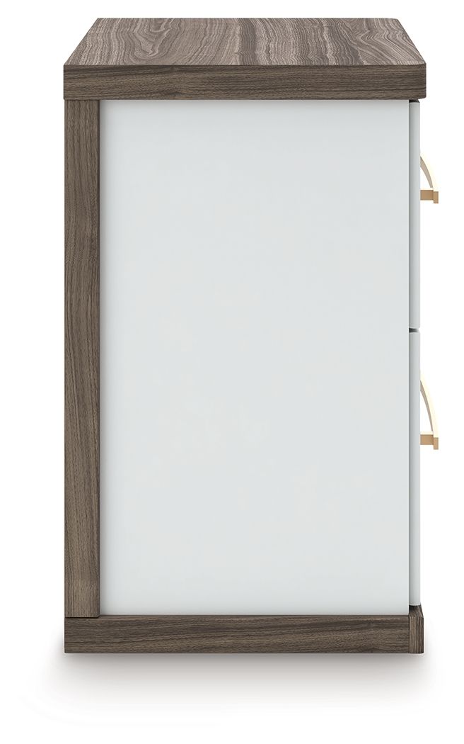 Kendanport - Two Drawer Night Stand - Brown / White - Signature Design by Ashley® - 7