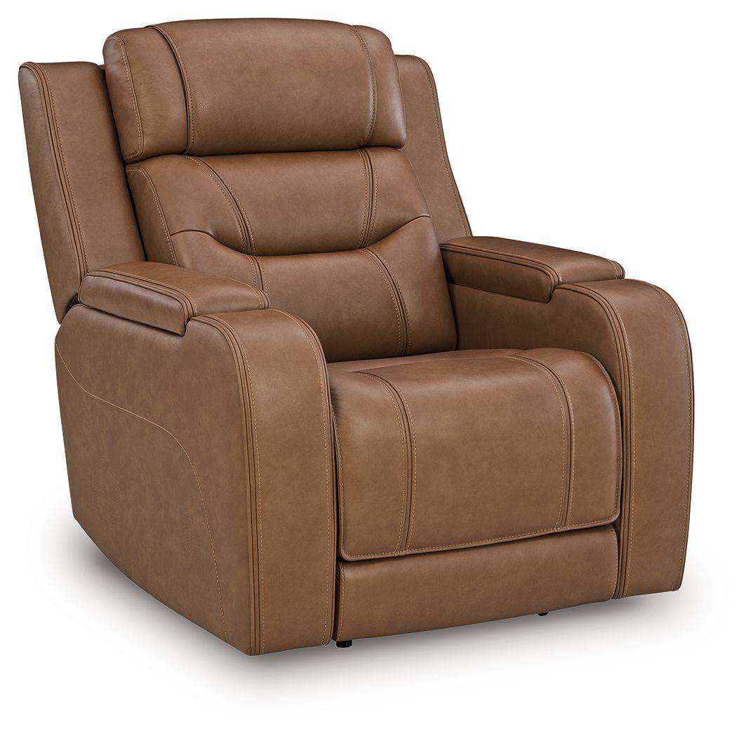 Knightington - 3 Pc. - Power Reclining Sofa, Loveseat And Recliner - Caramel - Signature Design by Ashley® - 4