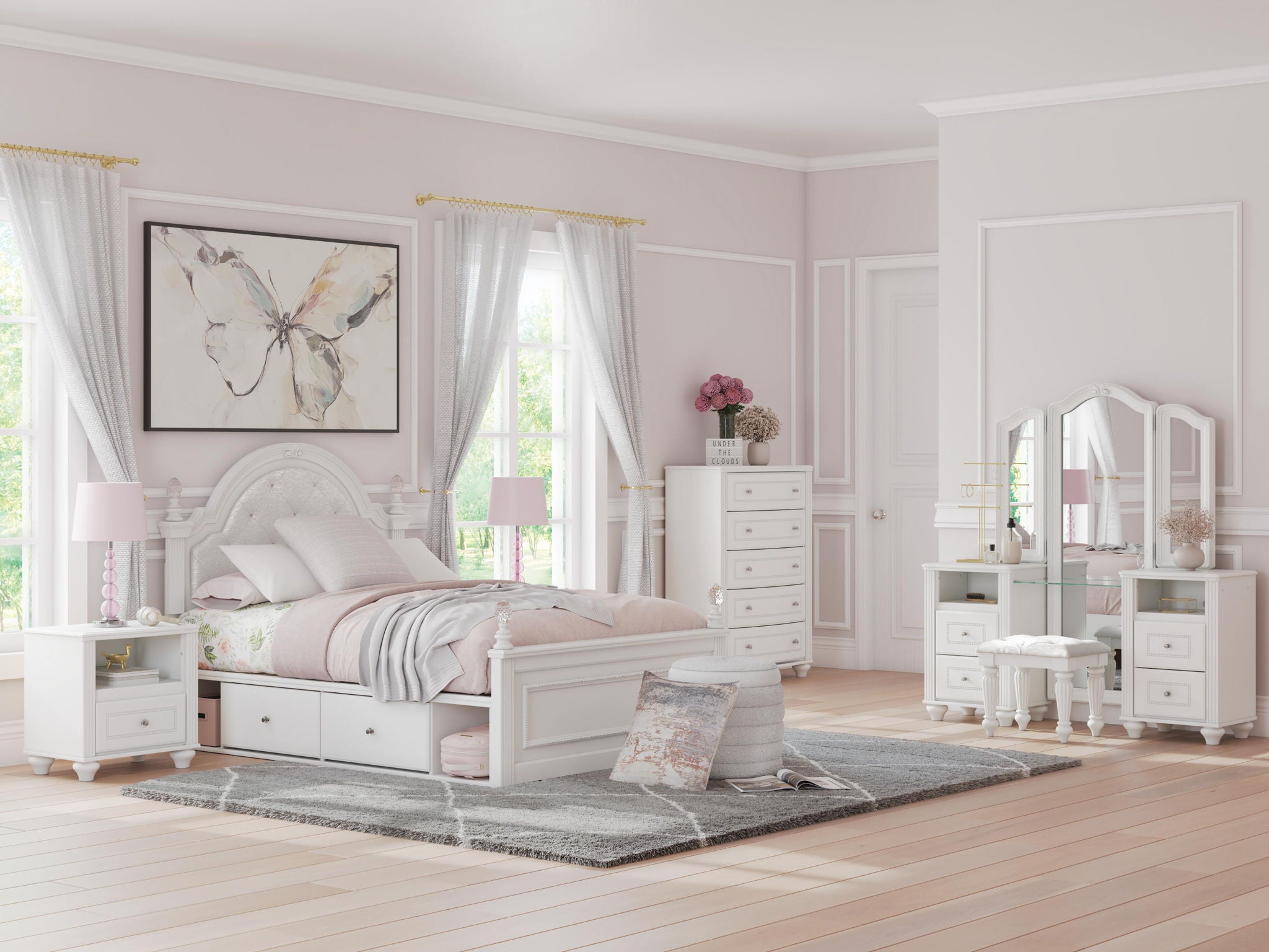 Kozlani - Vanity With Mirror - White - Signature Design by Ashley® - 3