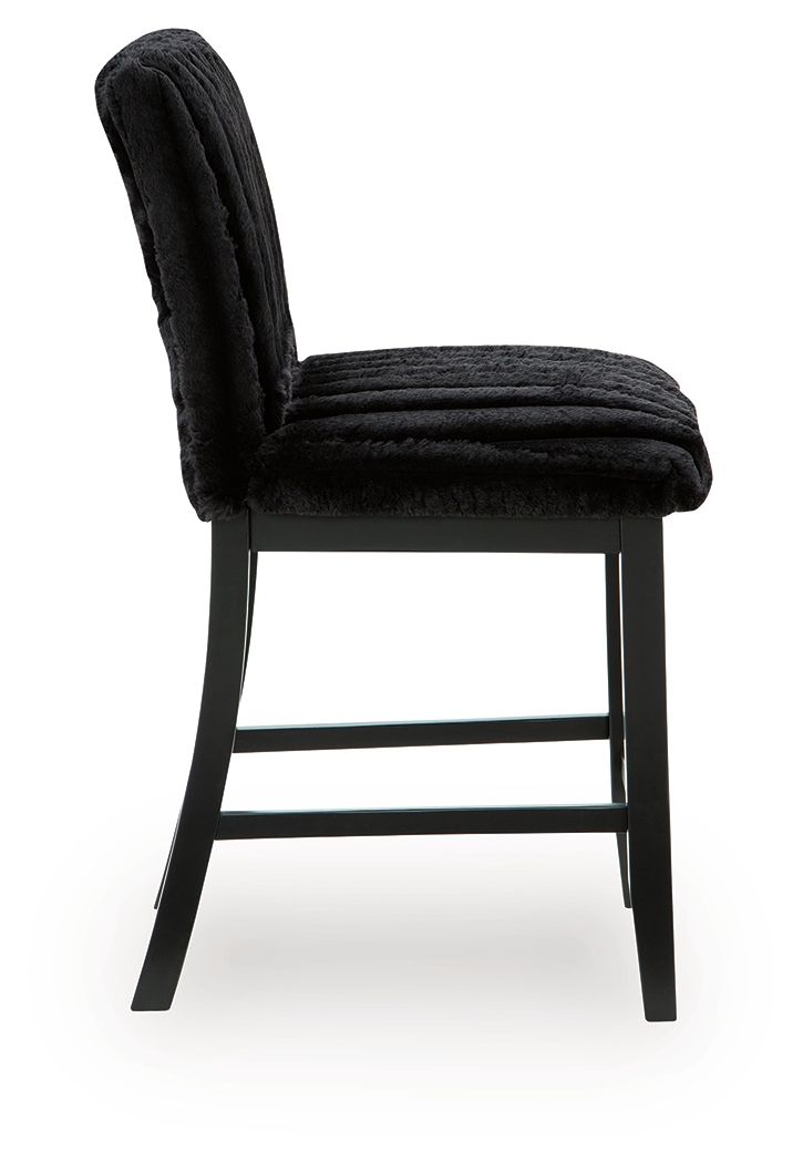 Mervannie - Upholstered Barstool (Set of 2) - Black - Signature Design by Ashley® - 2