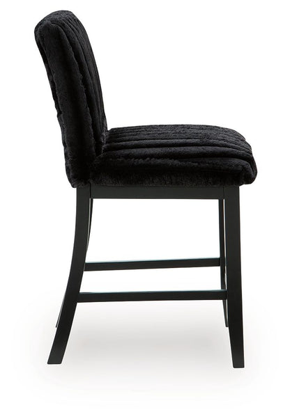 Mervannie - Upholstered Barstool (Set of 2) - Black - Signature Design by Ashley® - 2