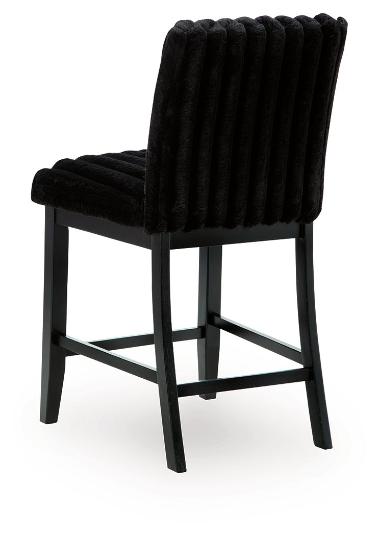 Mervannie - Upholstered Barstool (Set of 2) - Black - Signature Design by Ashley® - 6