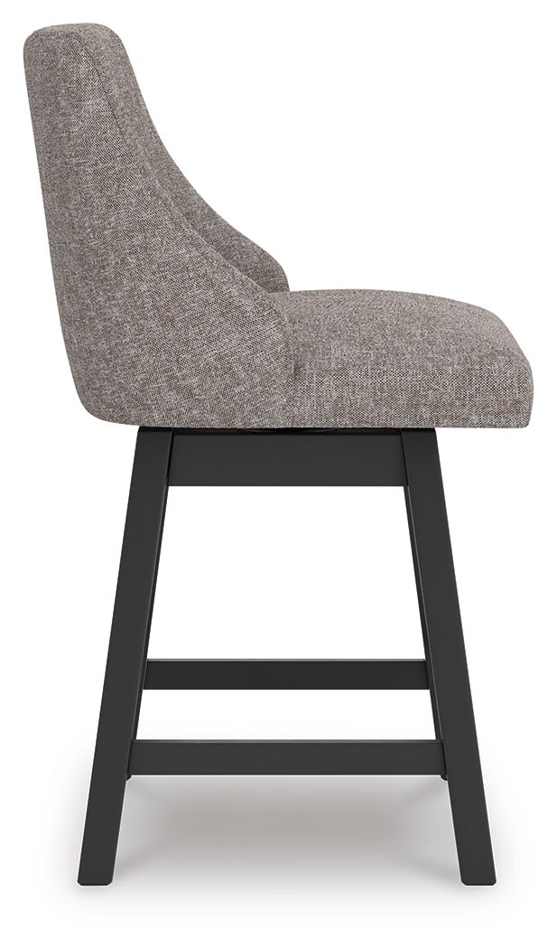 Neymorton - Upholstered Swivel Barstool (Set of 2) - Dark Grayish Brown - Signature Design by Ashley® - 7