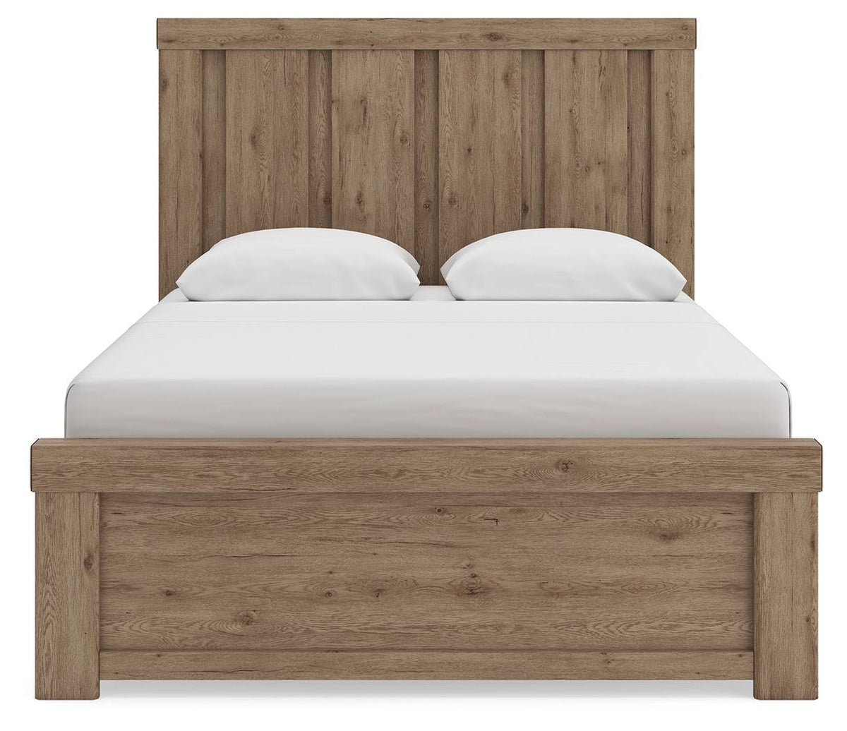 Oliandon - 3 Pc. - Queen Panel Bed, Dresser And Mirror - Light Brown - Signature Design by Ashley® - 9
