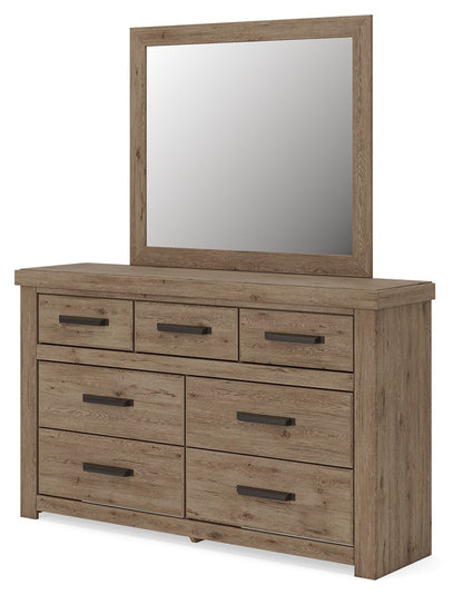 Oliandon - 3 Pc. - Queen Panel Bed, Dresser And Mirror - Light Brown - Signature Design by Ashley® - 7