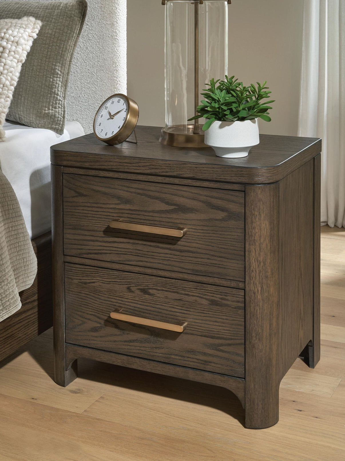 Radkin - Two Drawer Night Stand - Burnished Brown - Signature Design by Ashley® - 6