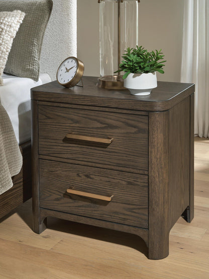 Radkin - Two Drawer Night Stand - Burnished Brown - Signature Design by Ashley® - 6