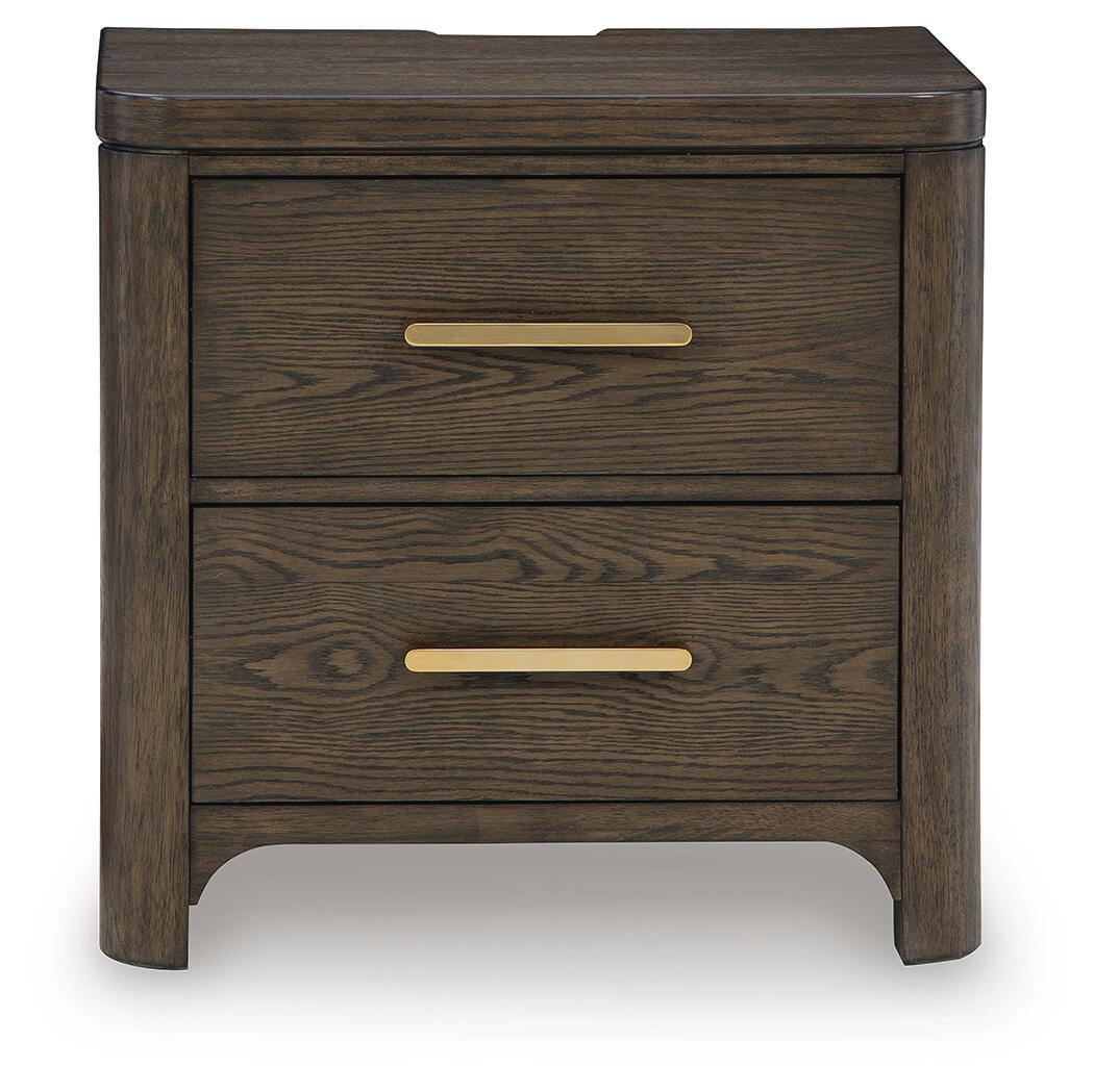 Radkin - Two Drawer Night Stand - Burnished Brown - Signature Design by Ashley® - 3
