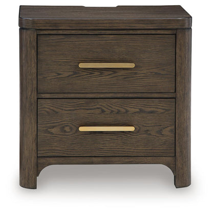Radkin - Two Drawer Night Stand - Burnished Brown - Signature Design by Ashley® - 3