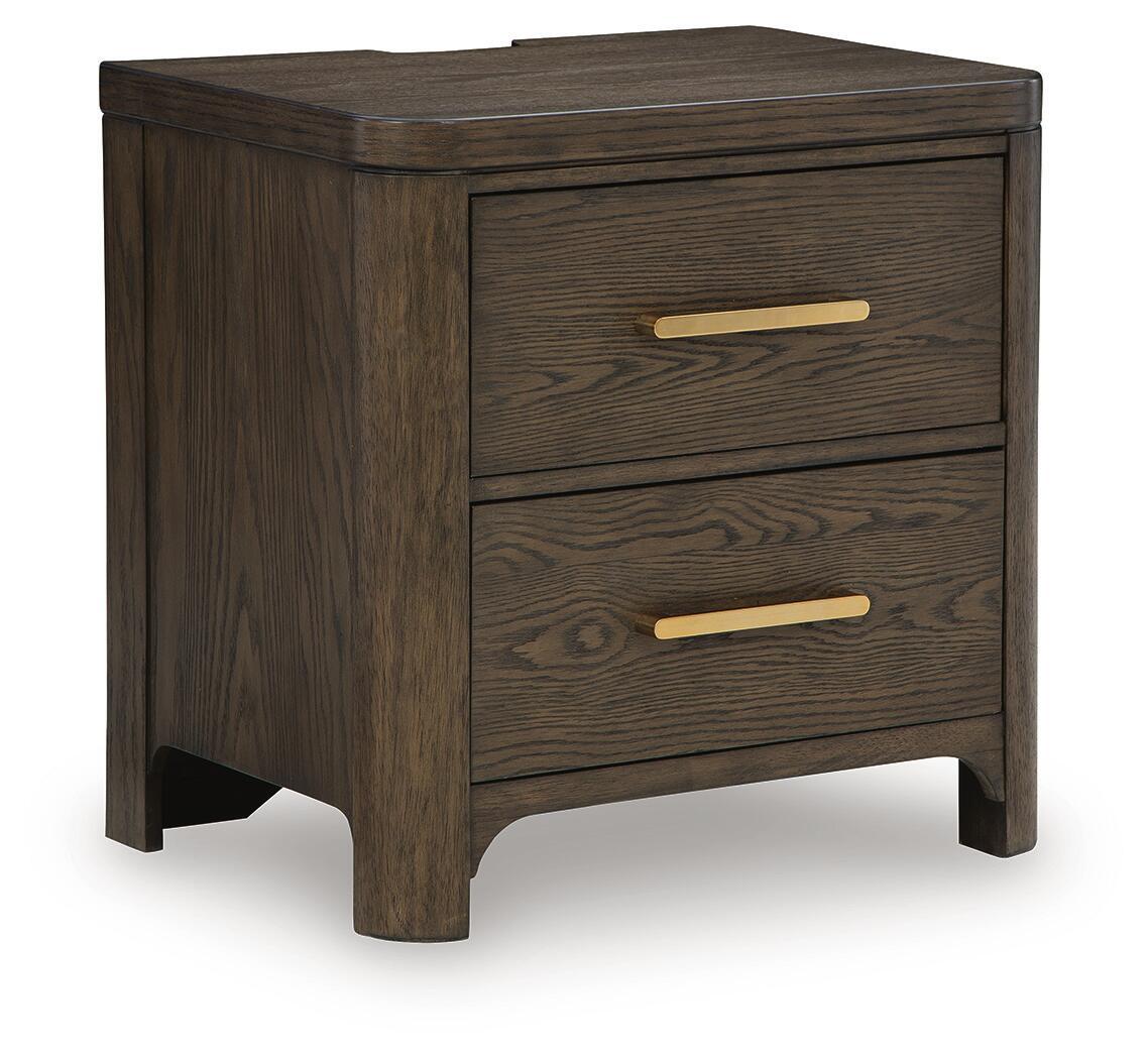 Radkin - Two Drawer Night Stand - Burnished Brown - Signature Design by Ashley® - 1