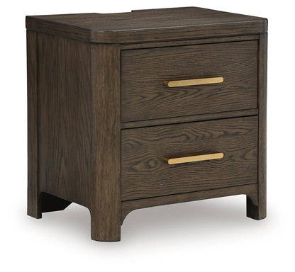 Radkin - Two Drawer Night Stand - Burnished Brown - Signature Design by Ashley® - 1