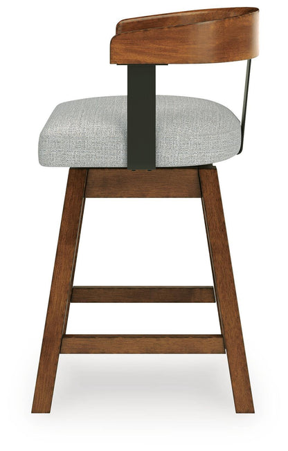 Ralene - Upholstered Swivel Barstool (Set of 2) - Medium Brown - Signature Design by Ashley® - 7