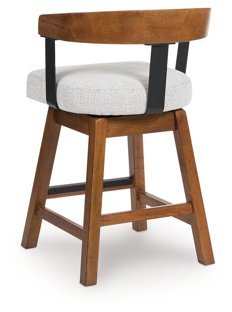 Ralene - Upholstered Swivel Barstool (Set of 2) - Medium Brown - Signature Design by Ashley® - 6