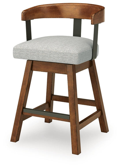 Ralene - Upholstered Swivel Barstool (Set of 2) - Medium Brown - Signature Design by Ashley® - 8