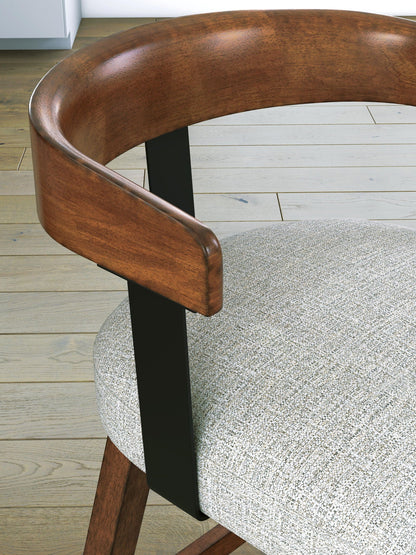 Ralene - Upholstered Swivel Barstool (Set of 2) - Medium Brown - Signature Design by Ashley® - 3
