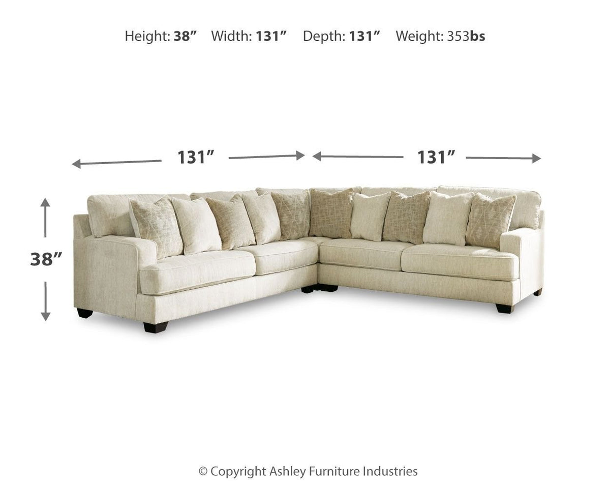 Rawcliffe - Left Arm Facing Sofa 3 Pc Sectional - Parchment - Signature Design by Ashley® - 5