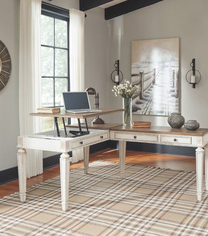 Realyn - L Shaped Desk With Lift Top - White / Brown - Signature Design by Ashley® - 6