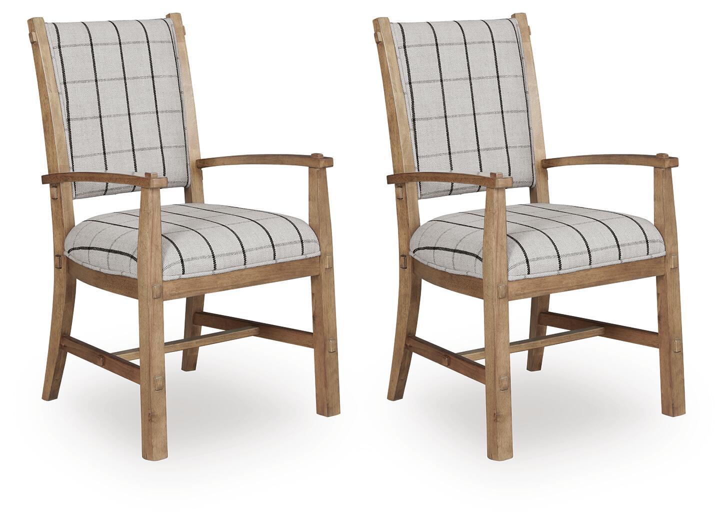 Ridgester - Dining Upholstered Arm Chair (Set of 2) - Light Brown - Benchcraft® - 1