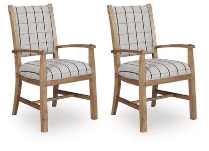 Ridgester - Dining Upholstered Arm Chair (Set of 2) - Light Brown - Benchcraft® - 1